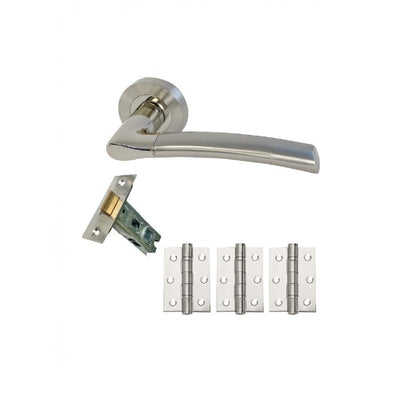 Intelligent Hardware Falcon Developer Lever on Rose in Chrome Plated / Satin Nickel - Fire Door Pack