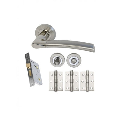 Intelligent Hardware Falcon Developer Lever on Rose in Chrome Plated / Satin Nickel - Privacy Pack
