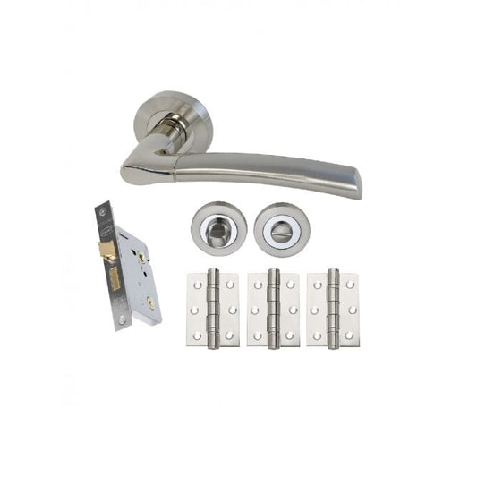 Intelligent Hardware Falcon Developer Lever on Rose in Chrome Plated / Satin Nickel - Privacy Pack