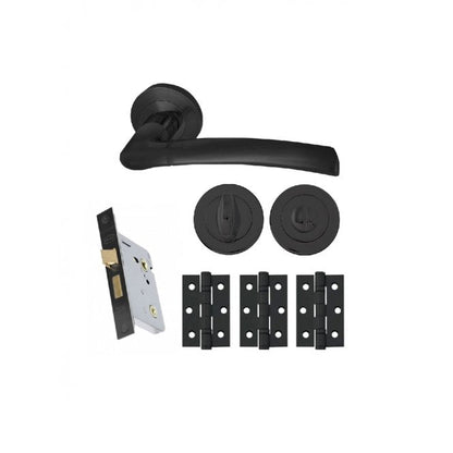 Intelligent Hardware Falcon Developer Lever on Rose in Matt Black RAL9004 - Privacy Pack