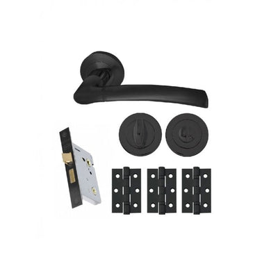 Intelligent Hardware Falcon Developer Lever on Rose in Matt Black RAL9004 - Privacy Pack