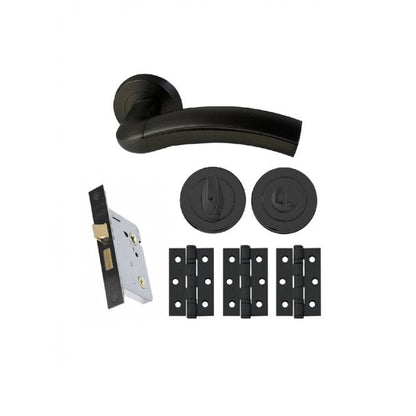 Intelligent Hardware Jade Developer Lever on Rose in Matt Black RAL9004 - Privacy Pack