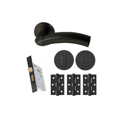 Intelligent Hardware Jade Developer Lever on Rose in Matt Black RAL9004 - Privacy Pack