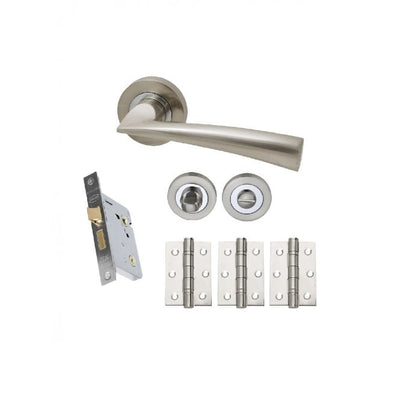 Intelligent Hardware Phantom Developer Lever on Rose in Chrome Plated / Satin Nickel - Privacy Pack