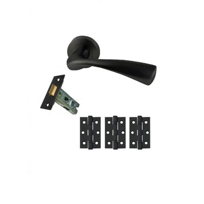 Intelligent Hardware Truro Developer Lever on Rose in Matt Black RAL9004