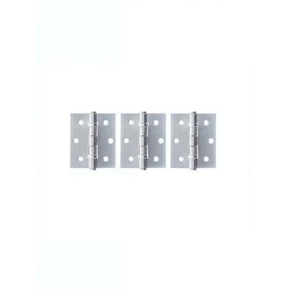 Atlantic Ball Bearing Hinges 3" x 2.5" x 2.5mm set of 3 - Satin Chrome