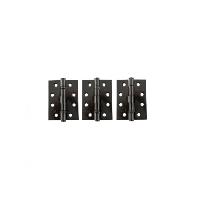 Atlantic Ball Bearing Hinges Grade 13 Fire Rated 4" x 3" x 3mm set of 3 - Black Nickel