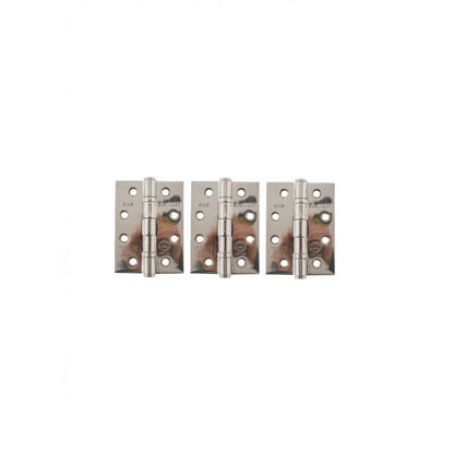 Atlantic Ball Bearing Hinges Grade 13 Fire Rated 4" x 3" x 3mm set of 3 - Polished Stainless Steel