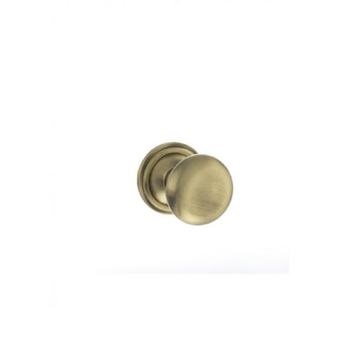 Atlantic Old English Harrogate Solid Brass Mushroom Mortice Knob on Concealed Fix Rose - Antique Brass