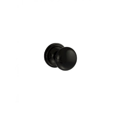 Atlantic Old English Harrogate Solid Brass Mushroom Mortice Knob on Concealed Fix Rose - Black Nickel