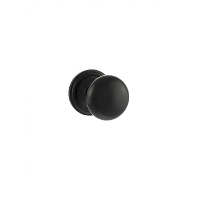 Atlantic Old English Harrogate Solid Brass Mushroom Mortice Knob on Concealed Fix Rose - Matt Black
