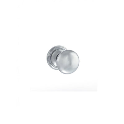 Atlantic Old English Harrogate Solid Brass Mushroom Mortice Knob on Concealed Fix Rose - Polished Chrome