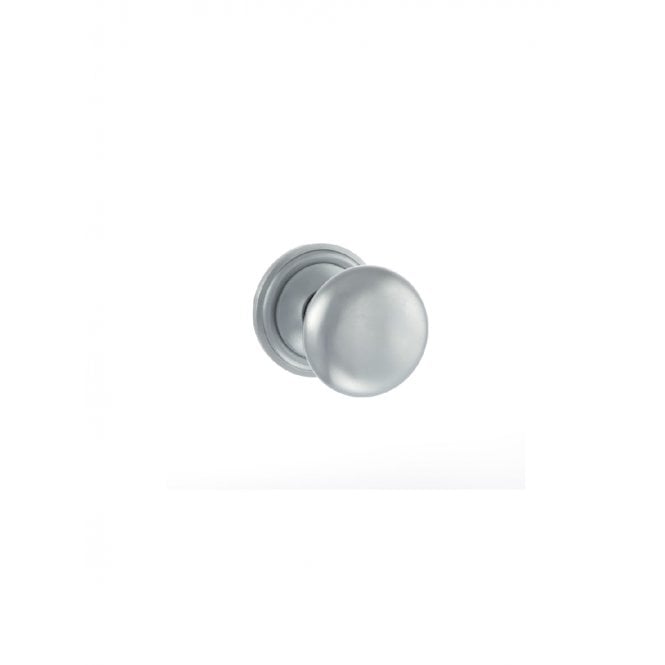 Atlantic Old English Harrogate Solid Brass Mushroom Mortice Knob on Concealed Fix Rose - Satin Chrome