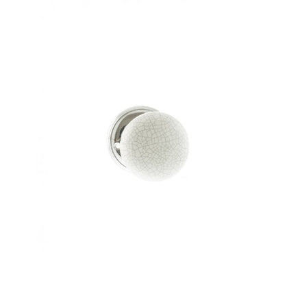 Atlantic Old English Skipton Porcelain White Crackle Door Knob on Face Fix Rose - Polished Chrome