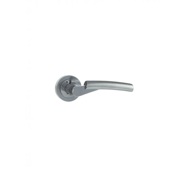 Atlantic Status Florida Lever on Round Rose - Satin Chrome/Polished Chrome