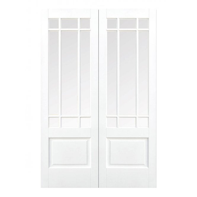 LPD White Downham Internal Glazed Door 9L Pair