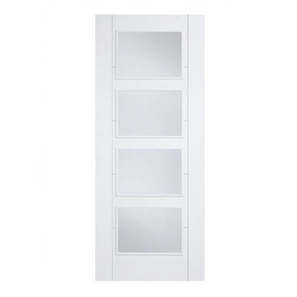 LPD White Vancouver  4 Light Clear Glazed Fire Door
