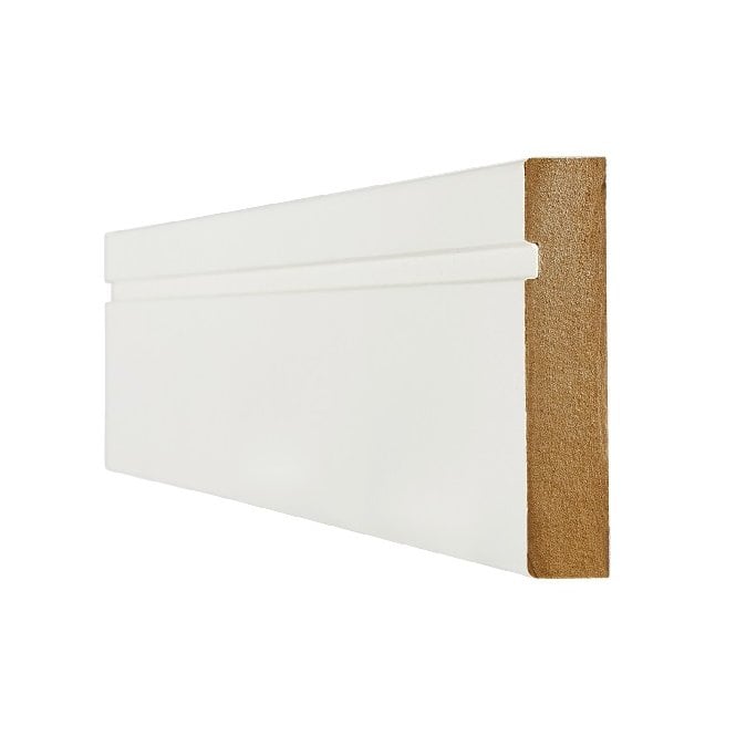 LPD White Wrapped Single Groove Skirting (4x 3m Per Pack)