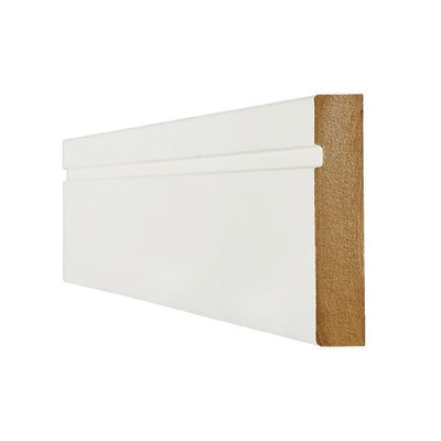 LPD White Wrapped Single Groove Skirting (4x 3m Per Pack)