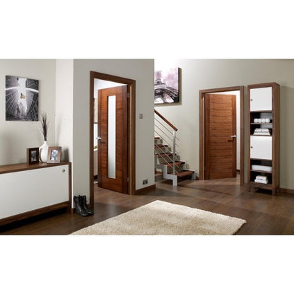 LPD Walnut Vancouver 5 Panel FD30 Fire Door