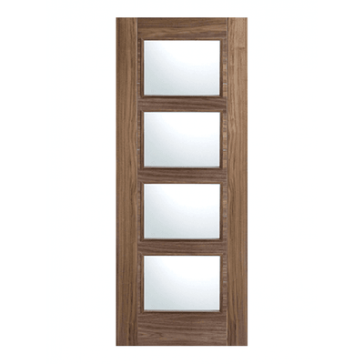 LPD Walnut Vancouver Glazed FD30 Fire Door