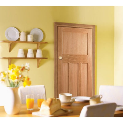 LPD 1930's Oak 4 Panel Unfinished FD30 Fire Door