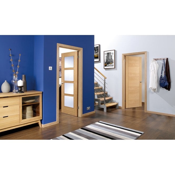 LPD Oak Vancouver 4 Light Glazed FD30 Fire Door