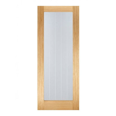 LPD Pre-Finished Oak Mexicano FD30 Glazed Fire door