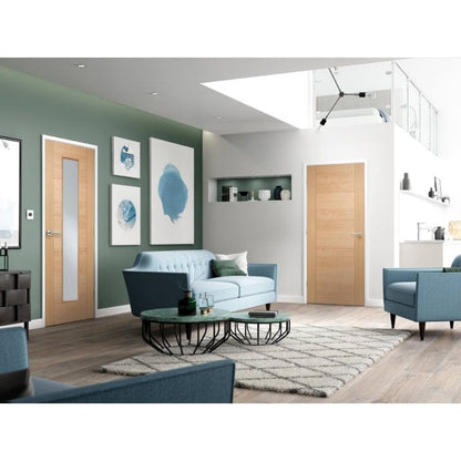 LPD Pre-Finished Oak Vancouver 5 panel FD30 Fire Door