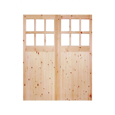 LPD Redwood Single-Glazed Garage Door Pair