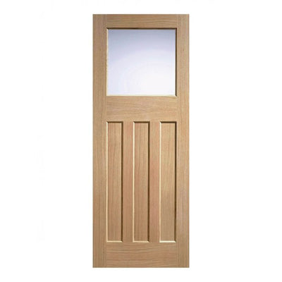 LPD 1930's Oak 4 Panel Internal Glazed Door