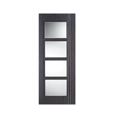 LPD Zanzibar Ash Grey Composite Clear Internal Glazed Door