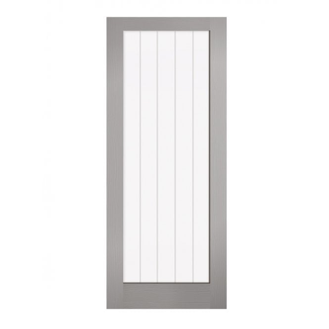 LPD Grey Moulded Textured Vertical 1L Internal Glazed Door