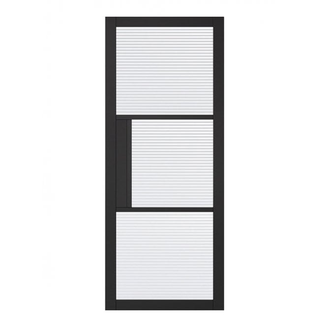 LPD Black Tribeca 3L Reeded Glass Internal Glazed Door