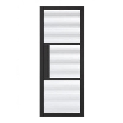 LPD Black Tribeca 3L Reeded Glass Internal Glazed Door