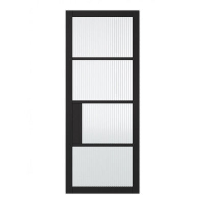 LPD Black Chelsea 4L Reeded Glass Internal Glazed Door