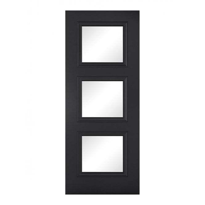 LPD Antwerp Primed Black 3 Light Internal Glazed Door