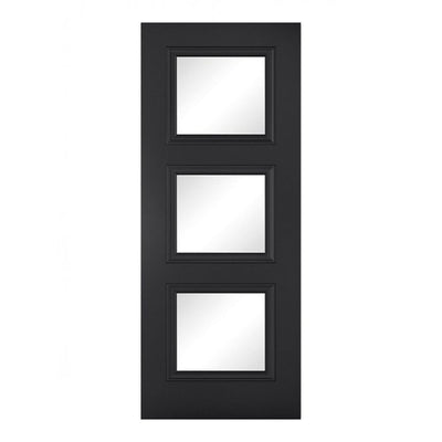 LPD Antwerp Primed Black 3 Light Internal Glazed Door