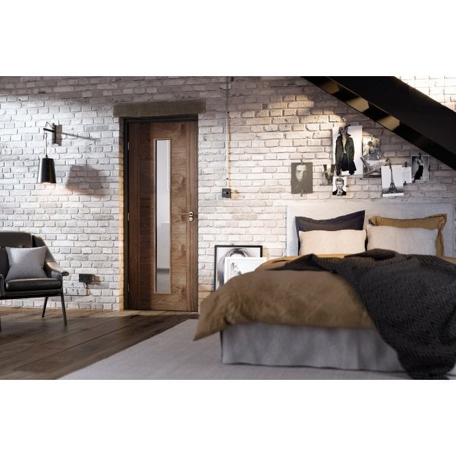 LPD Walnut Sofia 1L Internal Glazed Door