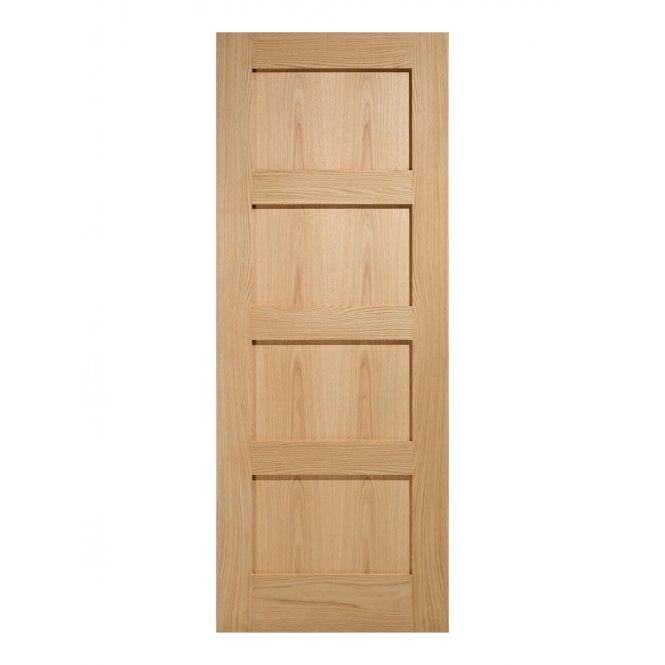 LPD Unfinished Oak- Shaker 4 panel Internal Door (Metric)