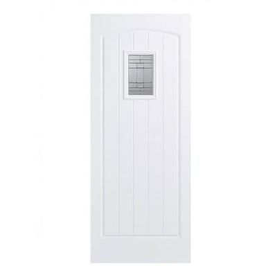 LPD GRP Cottage White External Glazed Door 1L