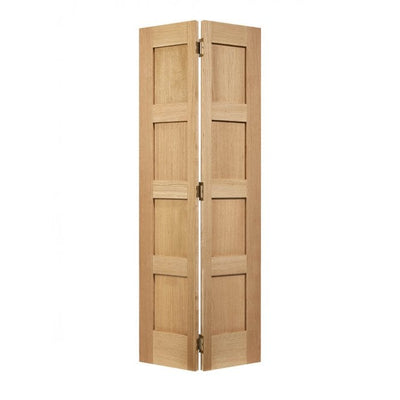 LPD Unfinished Oak Shaker Four Panel Bi-fold Internal Door