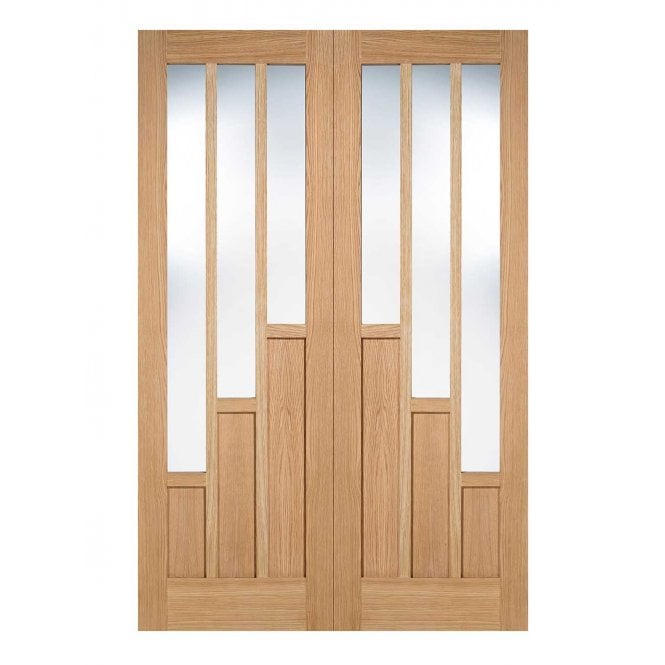 LPD Oak Coventry PrePre-Finished Internal Glazed Door 3L Pairs