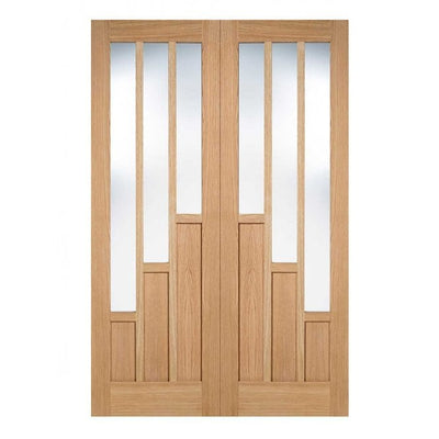 LPD Oak Coventry PrePre-Finished Internal Glazed Door 3L Pairs