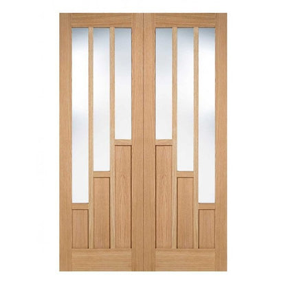 LPD Oak Coventry PrePre-Finished Internal Glazed Door 3L Pairs