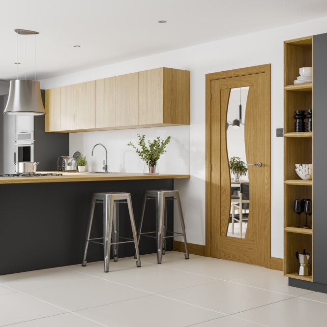 XL Joinery Florence Pre-finished Oak Clear Internal Glazed Door