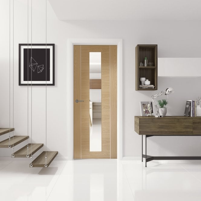 XL Joinery Forli Pre-Finished Oak Clear Internal Glazed Door