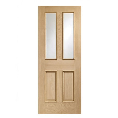 XL Joinery Malton Raised Moulding Oak Bevelled Glass Internal Glazed Door