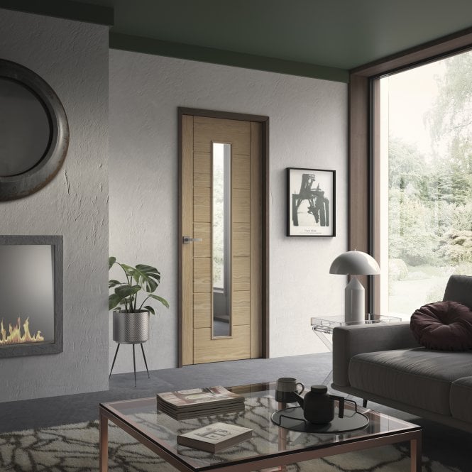 XL Joinery Palermo 1 Light Oak Clear Internal Glazed Door