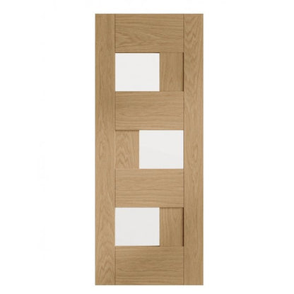 XL Joinery Perugia Pre-finished Oak Clear Internal Glazed Door